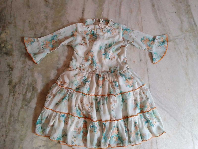 Floral Tiered Bell Sleeve Dress