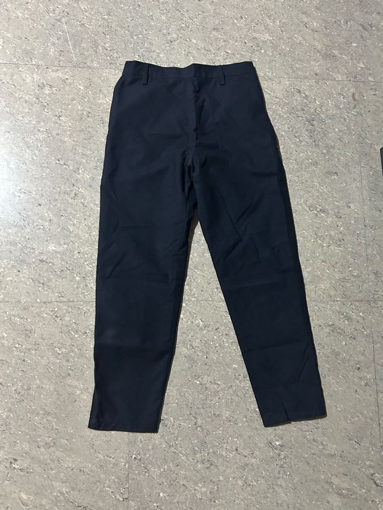 Classic Formal Navy Blue Straight Fit Trousers