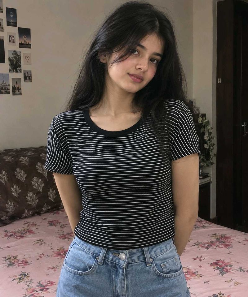 Striped Cropped Tee
