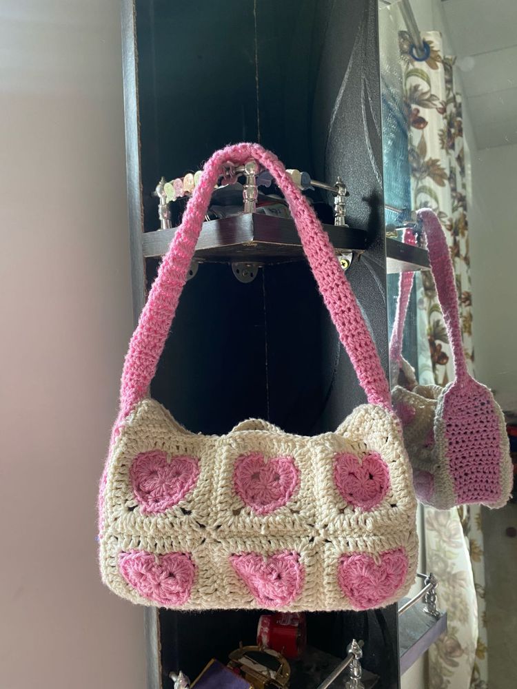 Heart Granny Square Bag