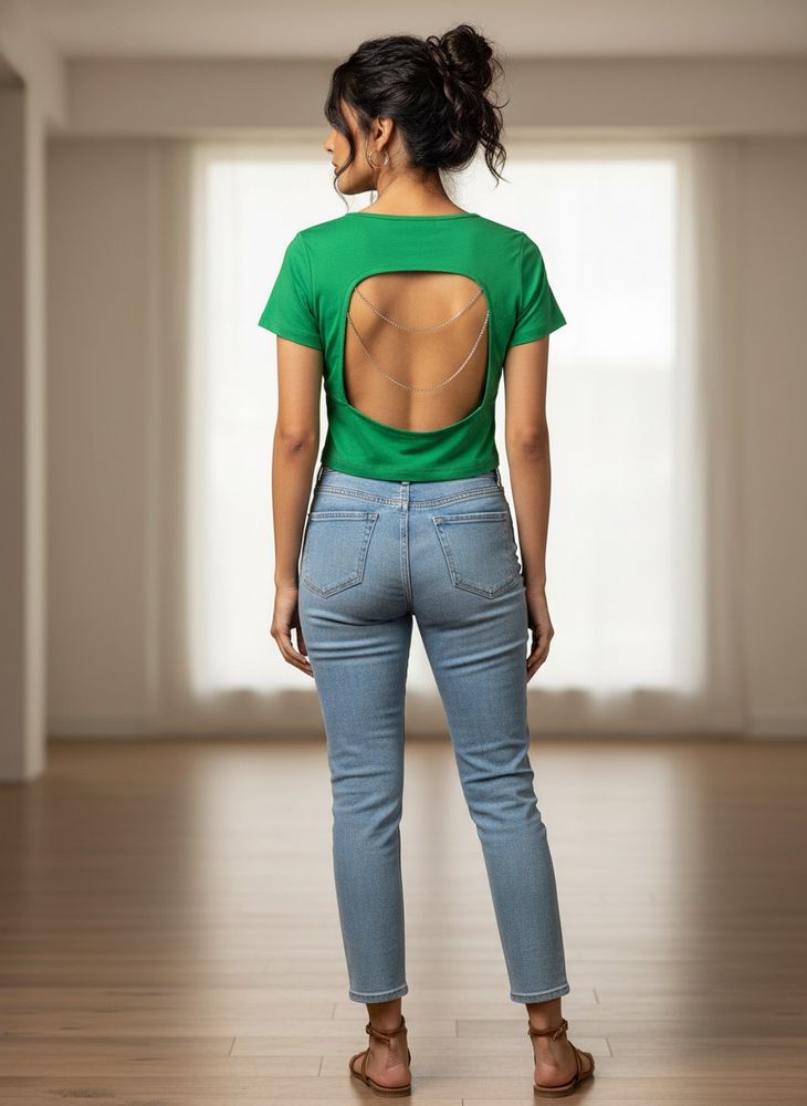 Vibrant Green Cropped T-Shirt