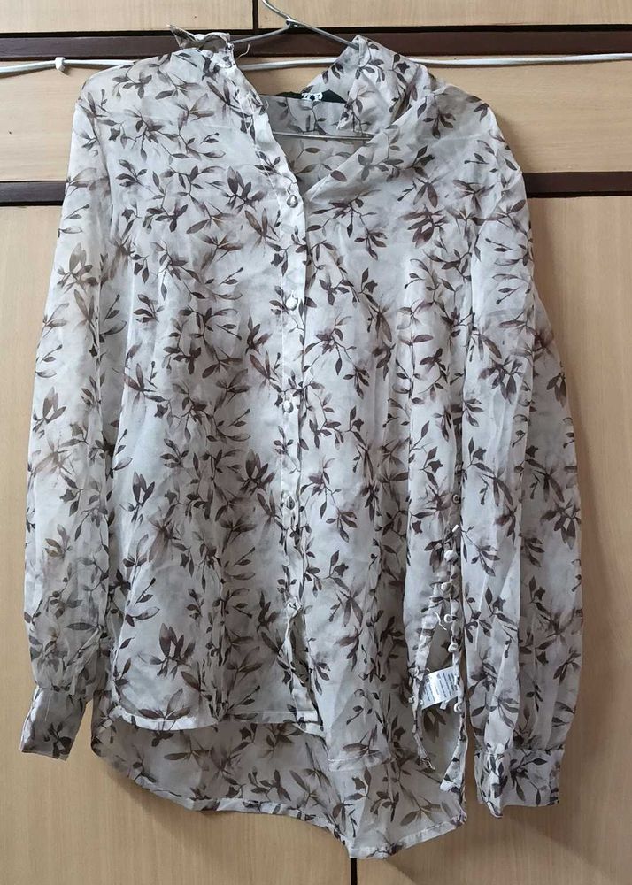 Sheer Floral Print Blouse🍂