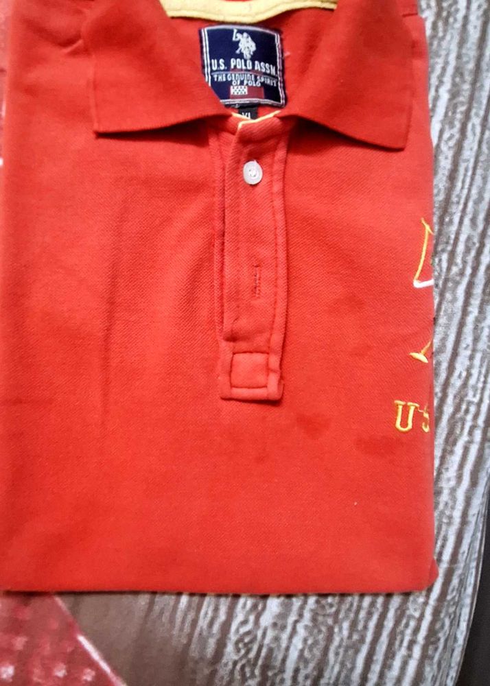US Polo Assn. Men's Orange Pol