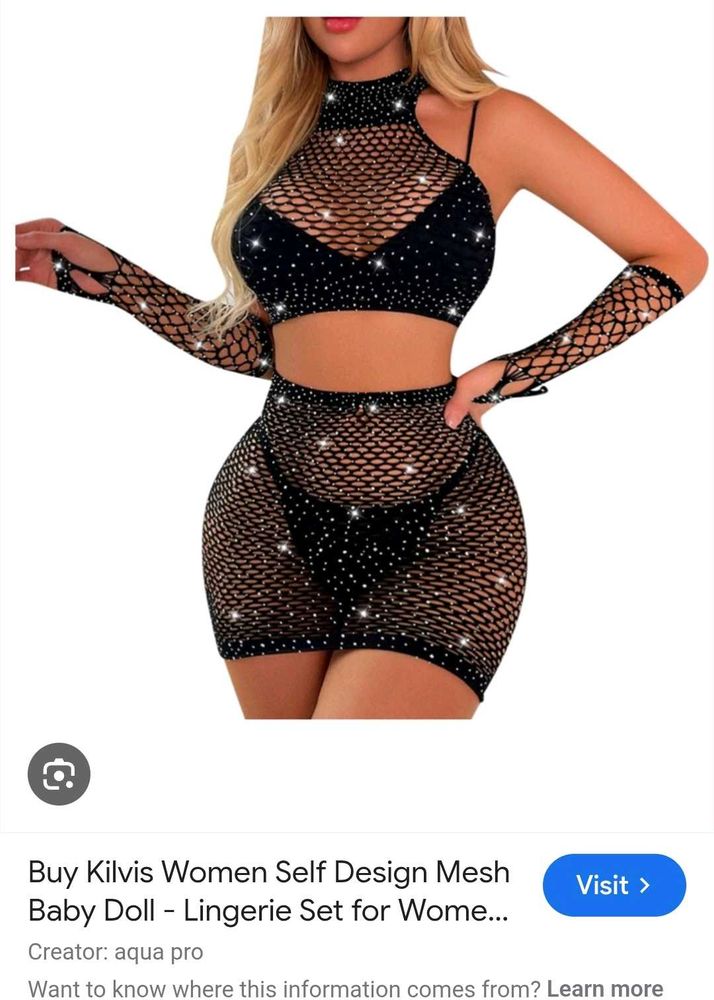 Sparkly Mesh Lingerie Set
