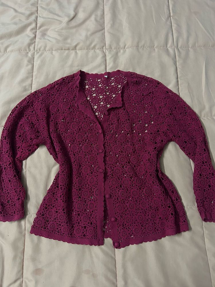 Flower Crochet Cardigan