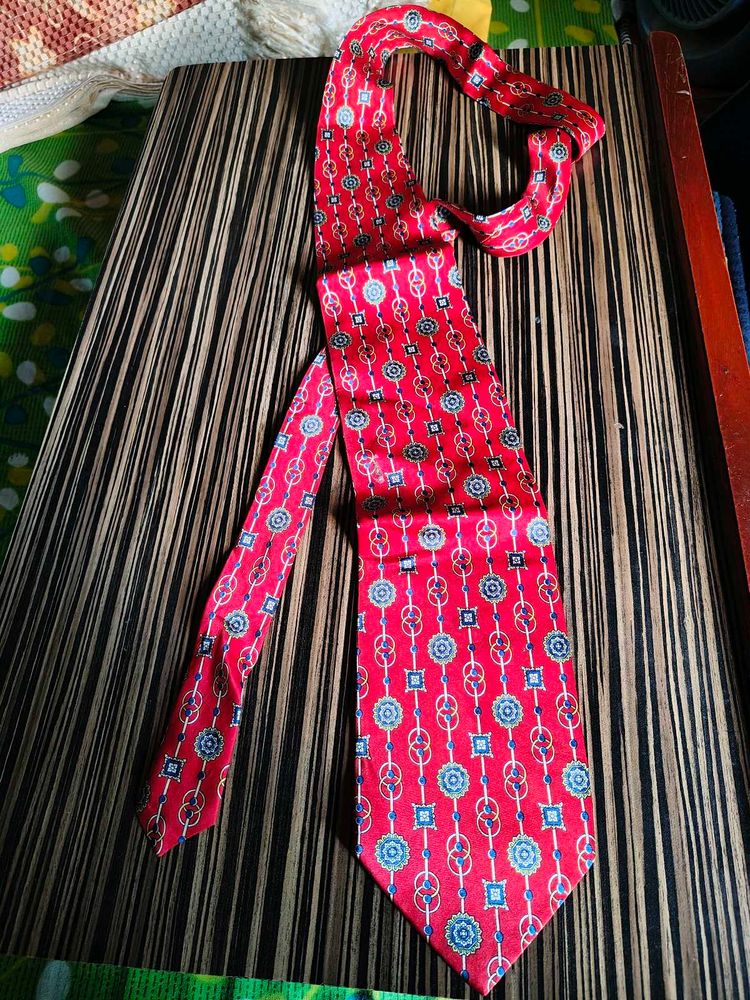 Vibrant Baroque Prints Branded Silk Tie