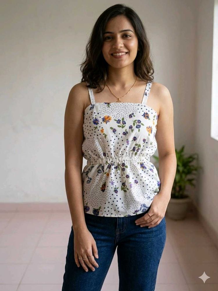 Chic Floral Print Sleeveless Top
