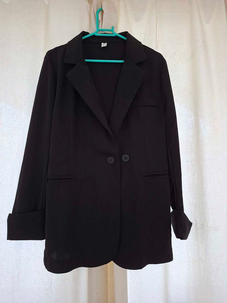 Classic Black Double-Breasted Blazer