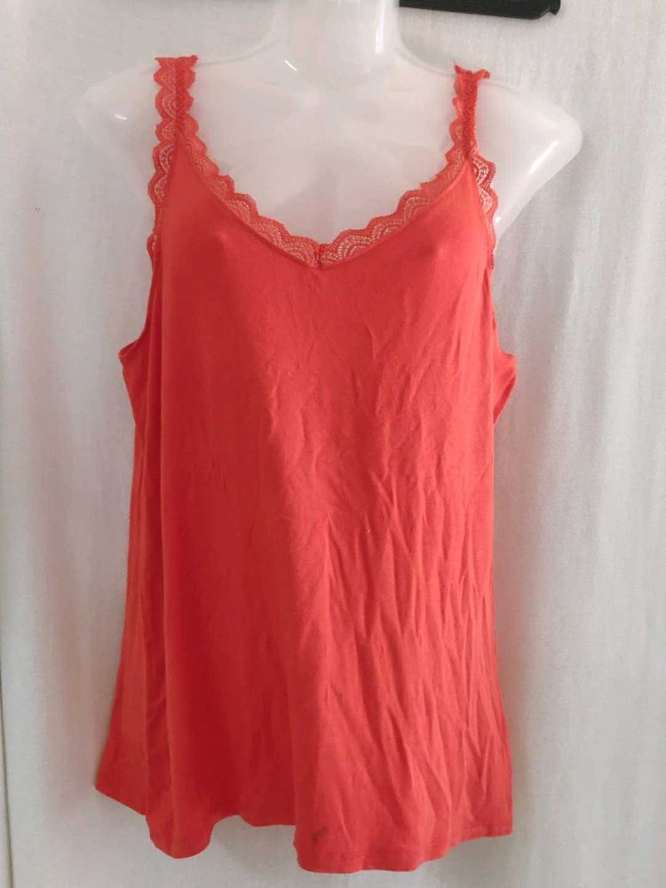 Black Lace Trim Tank Top