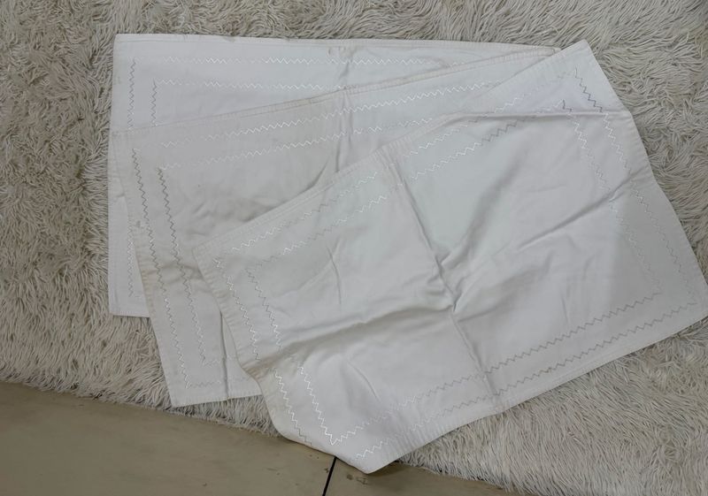 White Textured Rectangular Mats