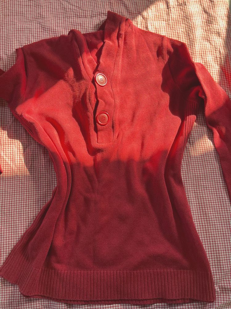 🍒Cherry Red 🍒 Neck Sweater