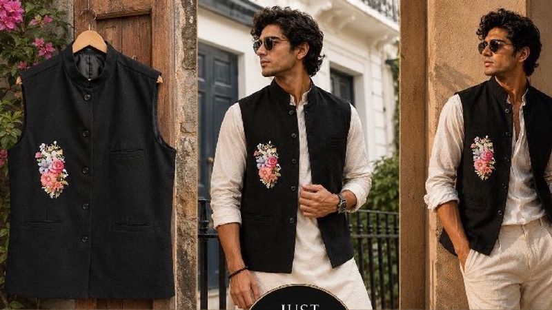 🌸 Floral Print Nehru Vest Coat | unused