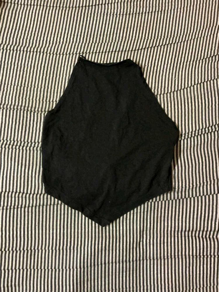 Black Halter Neck Top