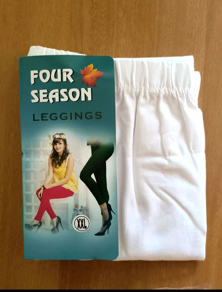 Ankle Length Leggings White XXL Size