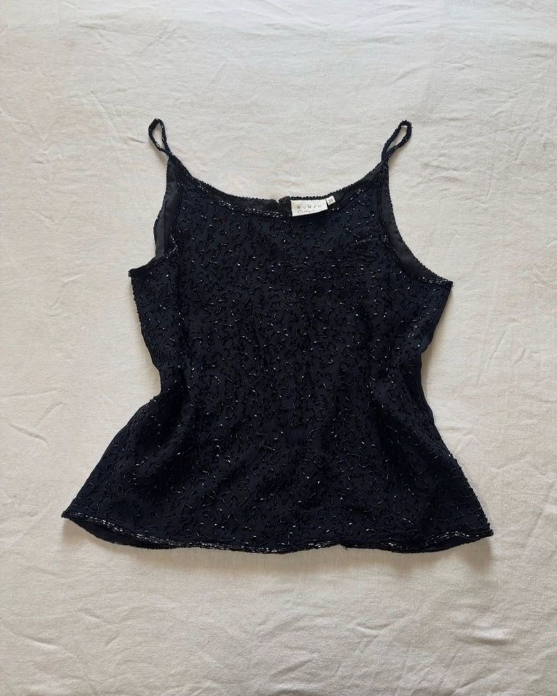 Sparkly Black Camisole Top