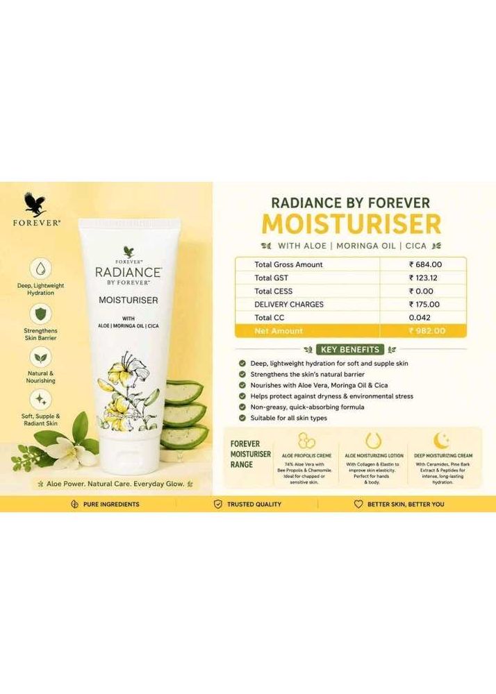 Forever Radiance Moisturiser - Aloe &amp; Moringa