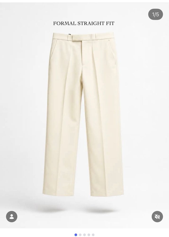Classic Cream Straight Fit Trousers newwdtag