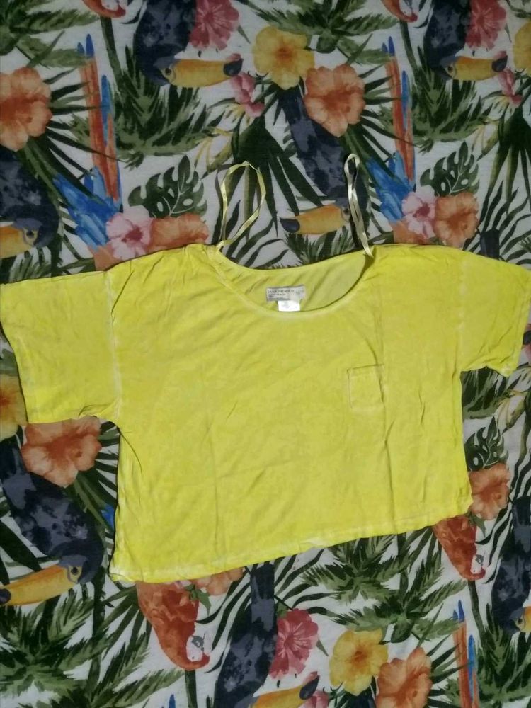 Yellow Cropped Tee