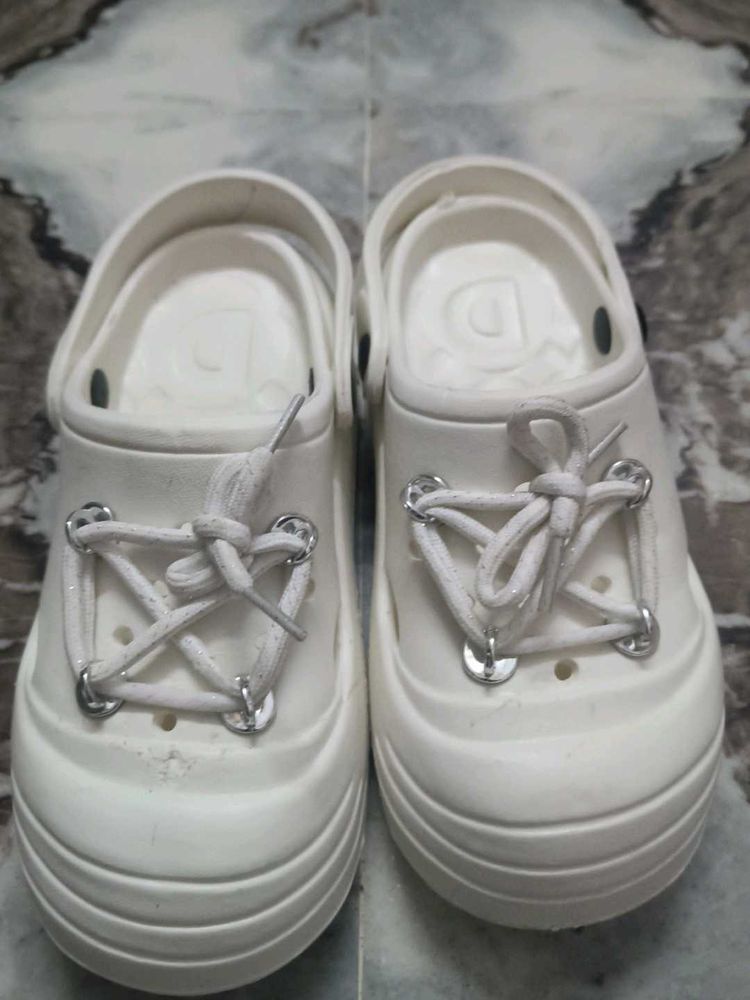 White Croc-style Shoes