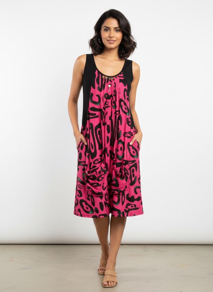 Vibrant Abstract Print Tunic Dress