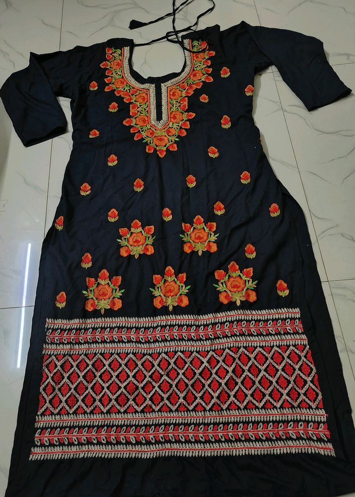 Black Kashmiri Embroidery Dress