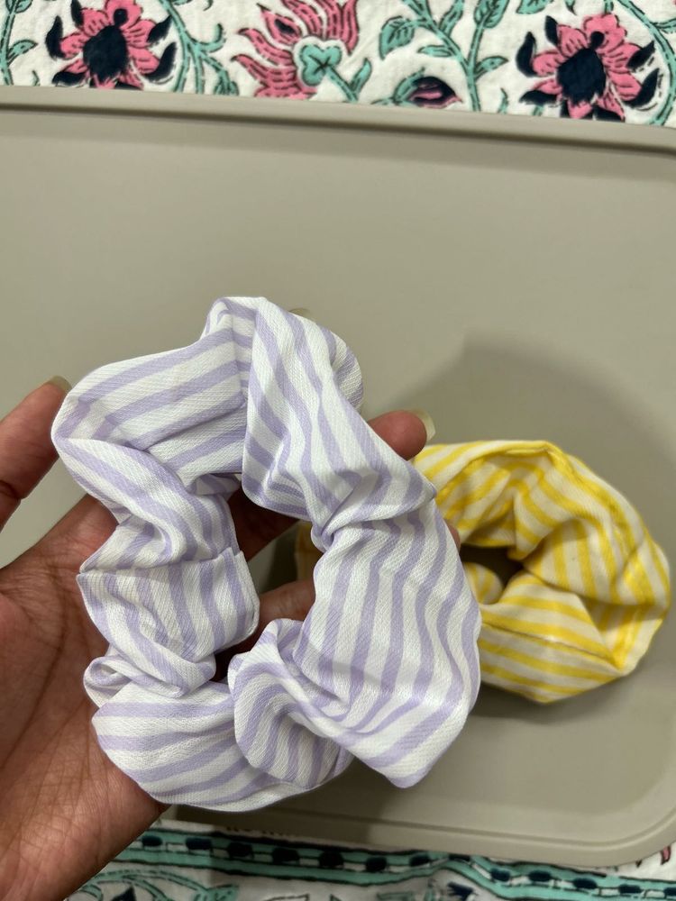 Set of 2 Striped Pinteresty Scrunchies