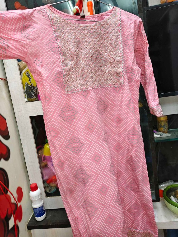 Beautiful Pink Sequence Kurti