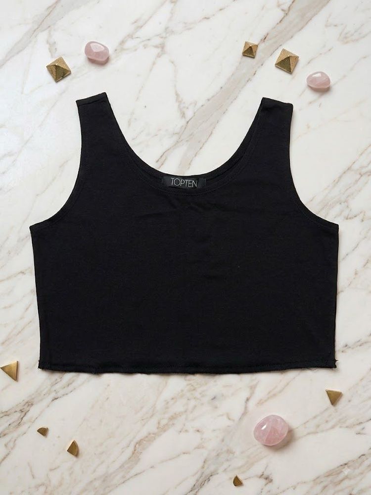 Black Crop Tank Top