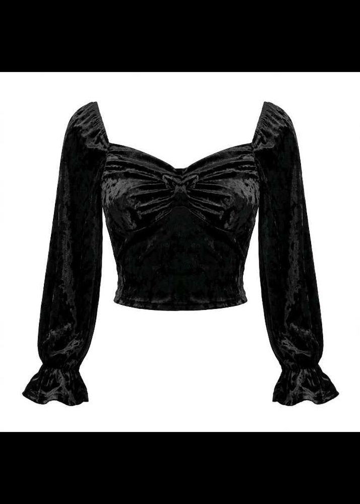 Black Velvet Sweetheart Neck Top