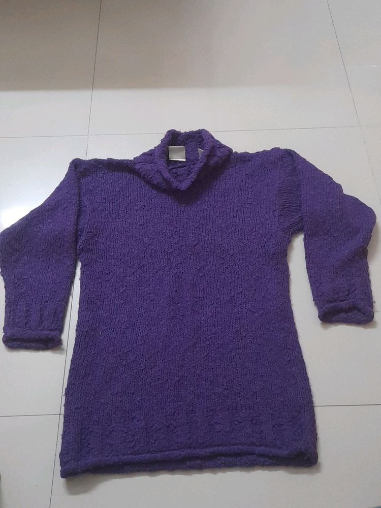 Smart Purple High Neck Sweater