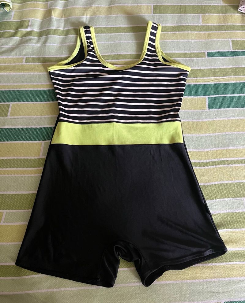 Striped &amp; Neon Lycott Swimsuit 6-8 Yrs
