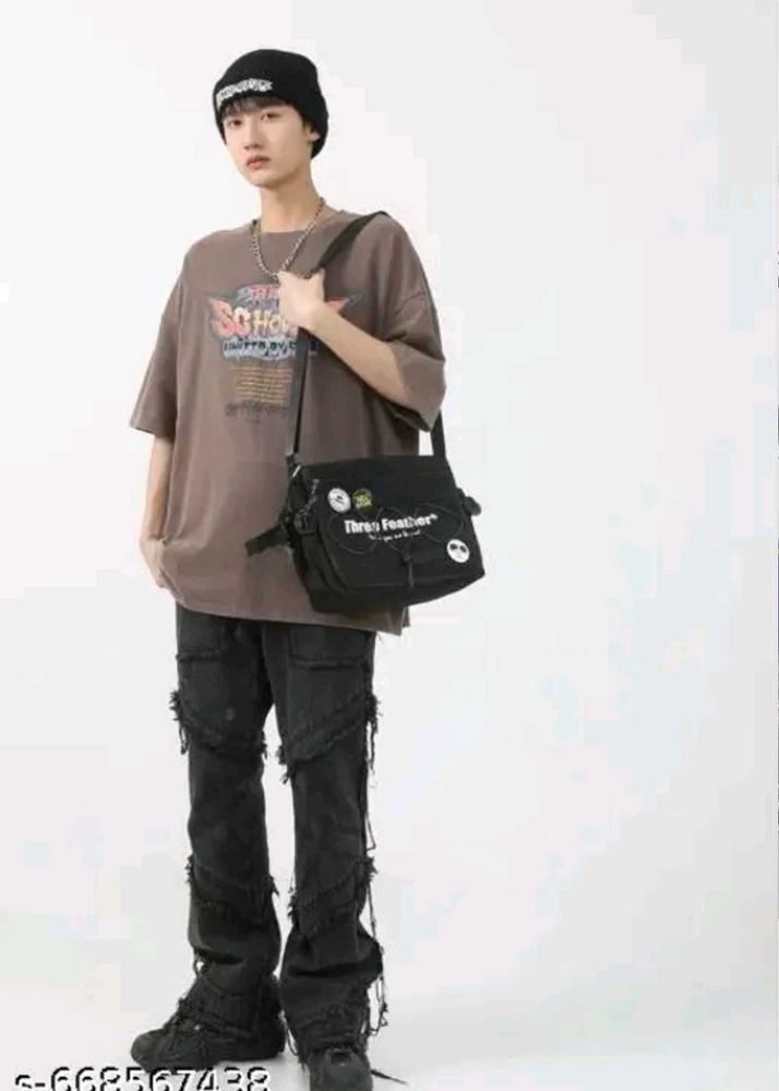 Stylish korean we will Black Messenger Bag