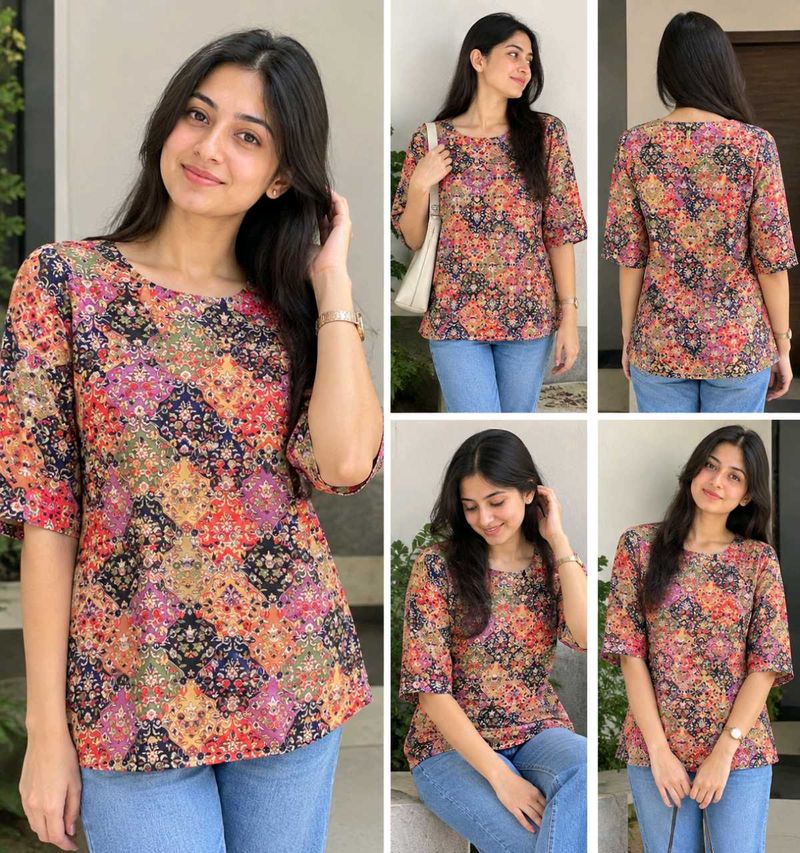 Stylish Printed Top Size S