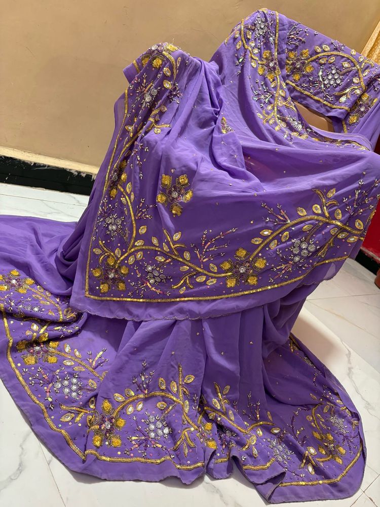Beautiful handwork heavy  Saree
