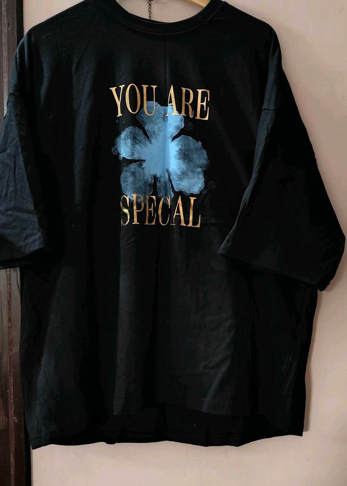 Oversized Black "You Are Special" T-Shirt