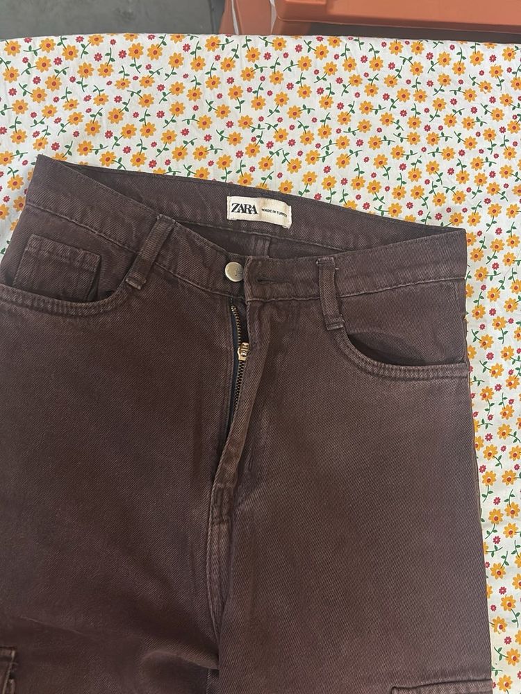 Zara Brown Cargo Pants