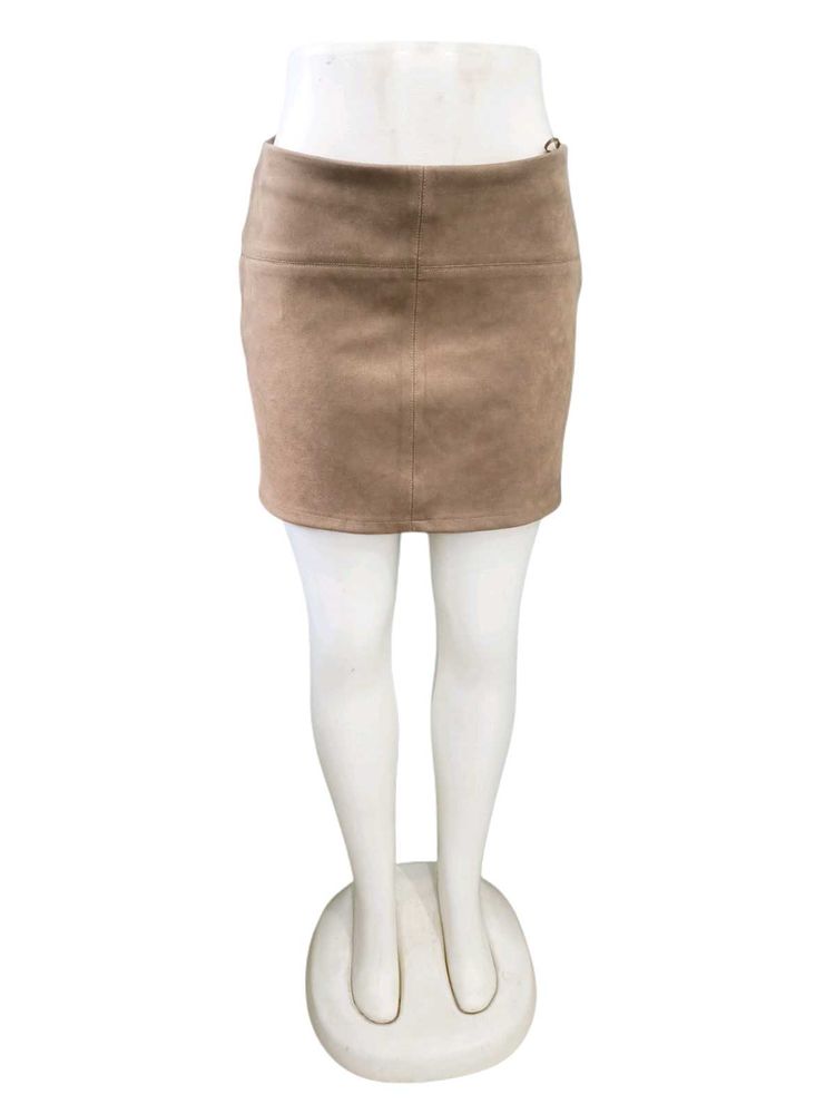 Tan Suede Mini Skirt Free Size Fir For 32 To 36
