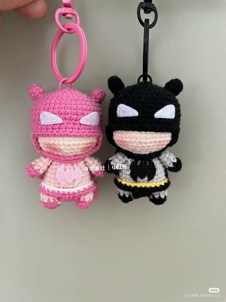 Crochet couple keychains