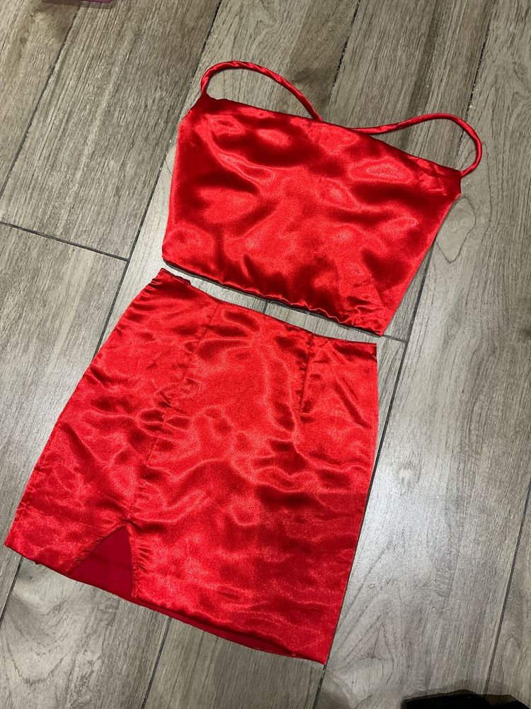 Satin Red Co-ord Set