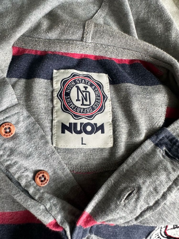 NUON Striped Hoodie half sleeve