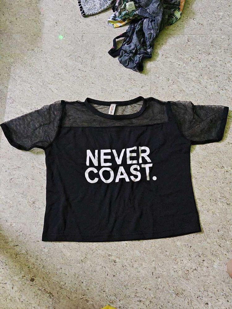 Black Graphic Mesh T-Shirt