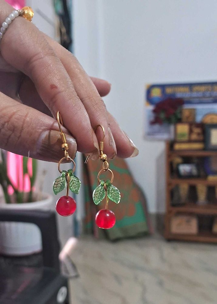 Cute Cherry Dangle Earrings