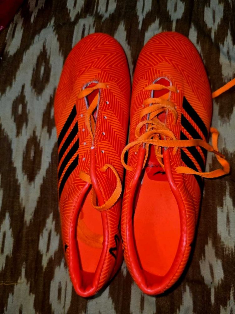 Orange Adidas Messi Football Shoes