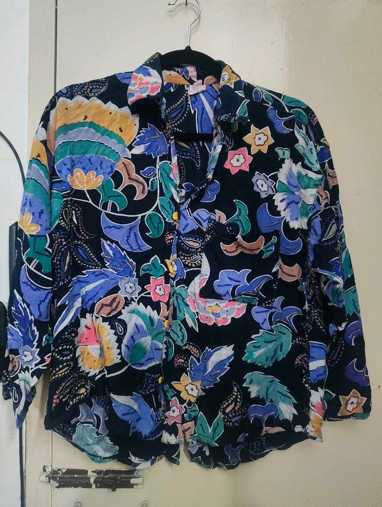 Floral Print Button-Down Shirt