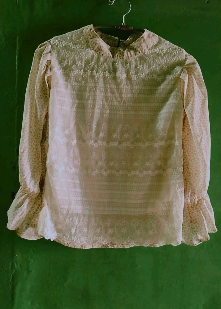 Chic Floral Print Sheer girlie top