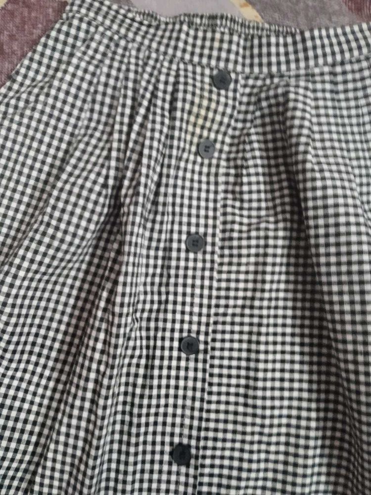 Black and White Gingham Skirt