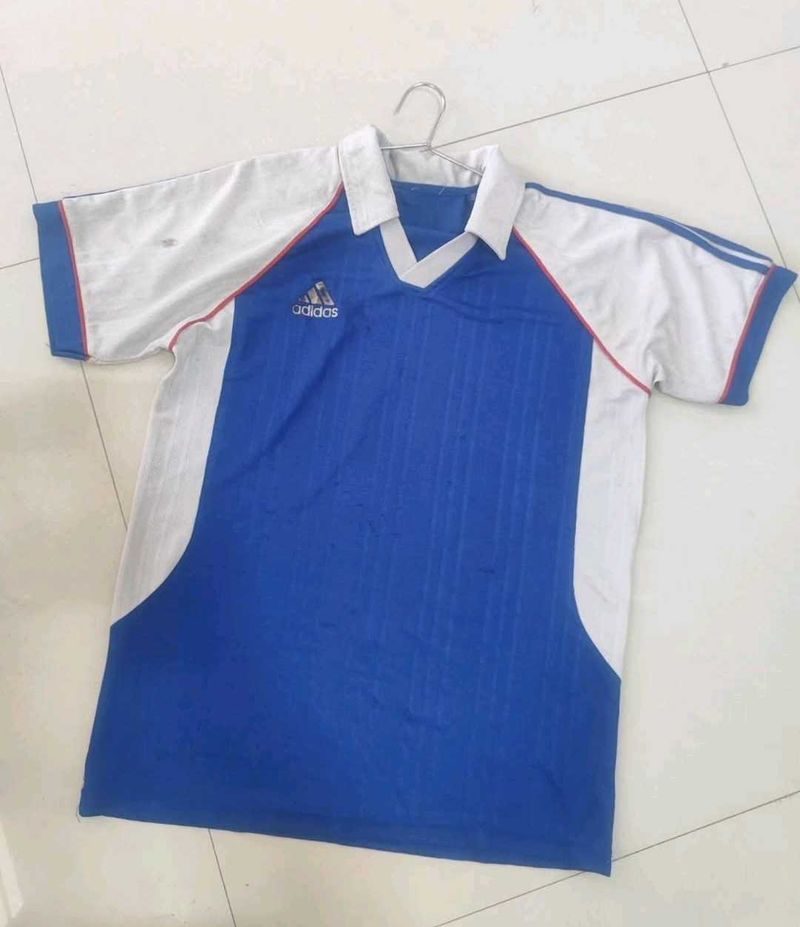 Adidas Blue &amp; White T-Shirt
