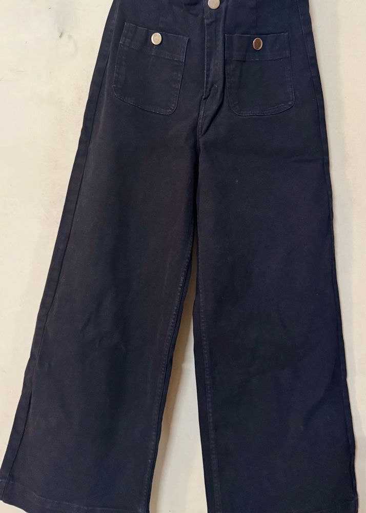 Wide Leg black Blue Pants