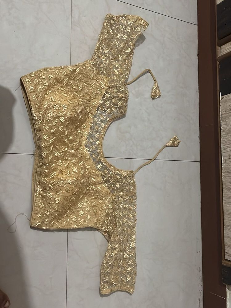 Elegant Gold Embroidered Blouse
