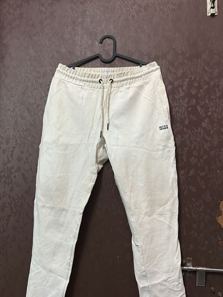 Men's Jack &amp; Jones Cream Cargo Pants